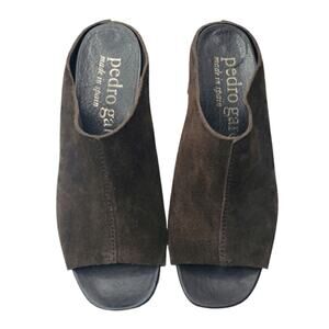 Pedro Garcia nobby brown leather open toe heeled mules slip on size 6= 36